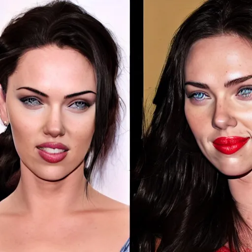 Prompt: an actress that looks like both megan fox and scarlett johansson