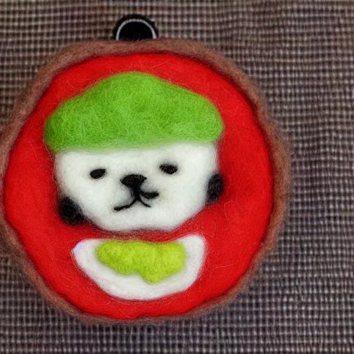 Image similar to a needle felted burger needle felting art.