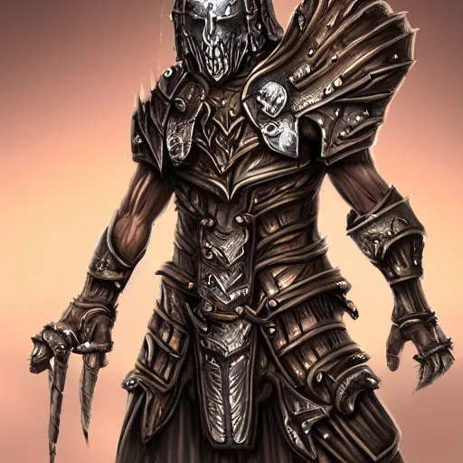 Image similar to ancient bone armor concept, grim display, 4k detailed