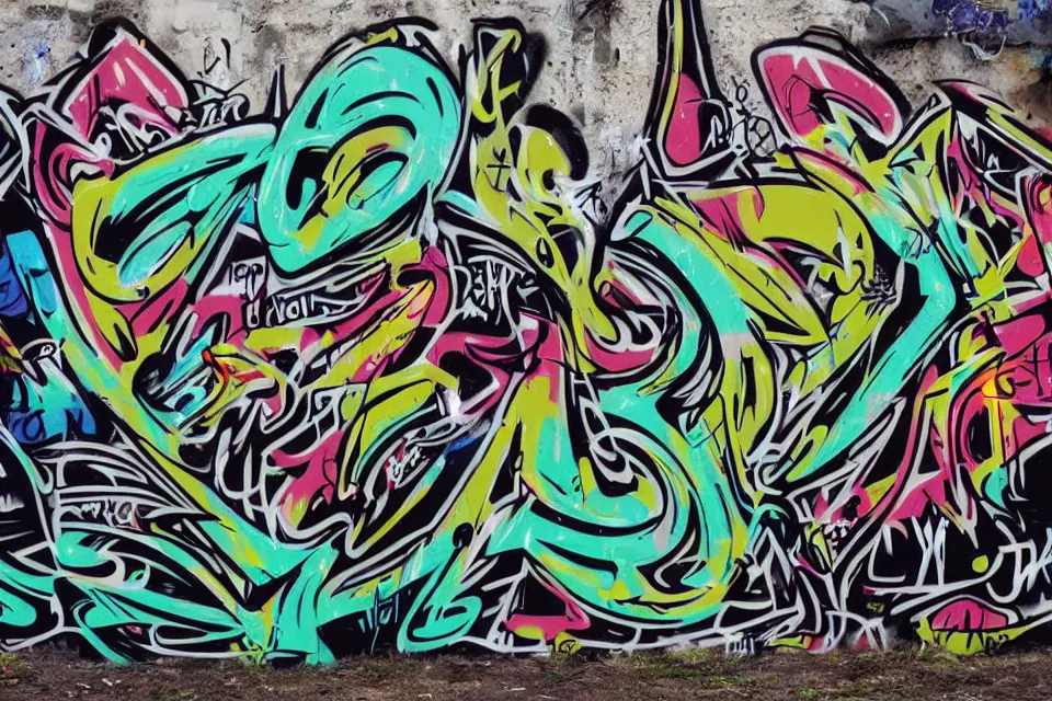 Prompt: alien typography and graffiti