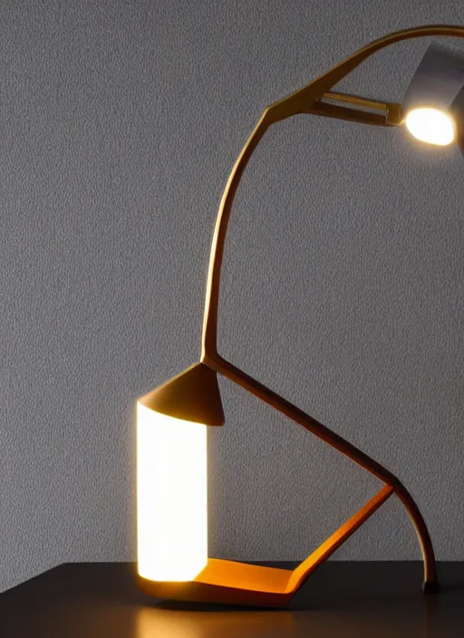 Prompt: a desk light designed by vera liskova