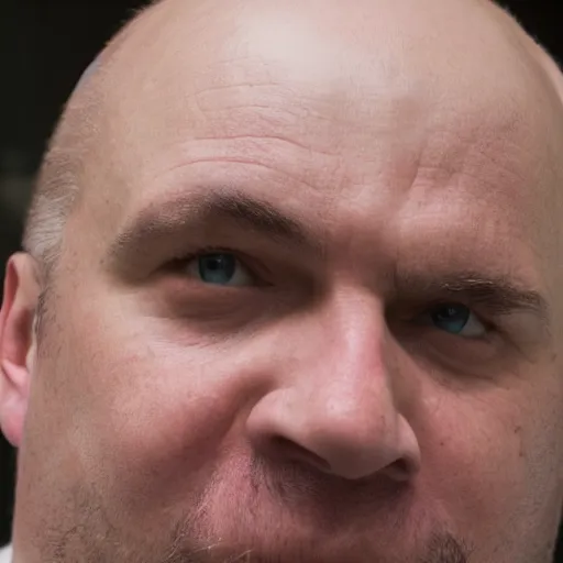 Prompt: extremely close up photograph of the grossest sweatiest and ugliest middle aged balding man of all time