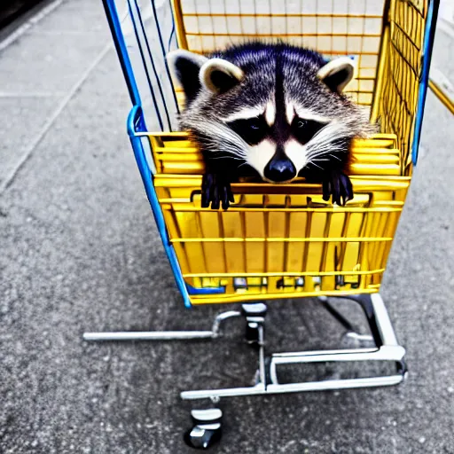 Image similar to raccoon in a shopping cart f 1. 8