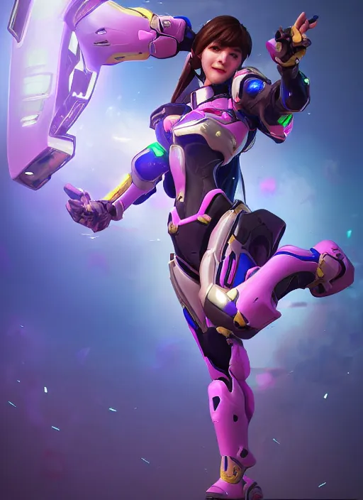 Image similar to d. va from overwatch, fighting, 裸 体, hyper detailed, digital art, trending in artstation, cinematic lighting, studio quality, 自 然, smooth render, unreal engine 5 rendered, octane rendered, art style by klimt and nixeu and ian sprigger and wlop and krenz cushart