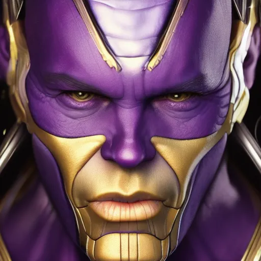 Prompt: Thanos is fabulous and wearing women's makeup, hyperdetailed, artstation, cgsociety, 8k