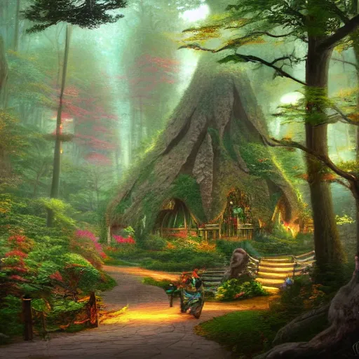 Prompt: eternal life of a giant slice of asian forest, by greg rutowski and thomas kinkade, trending on artstation, trending on artstation, trending on artstation, trending on artstation, artstation