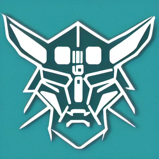 Image similar to cyberpunk minotaur logo, cyan and black, abstract