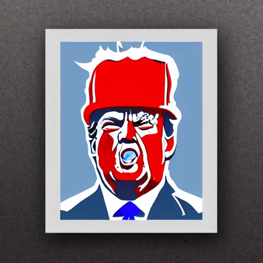 Image similar to angry trump, logo