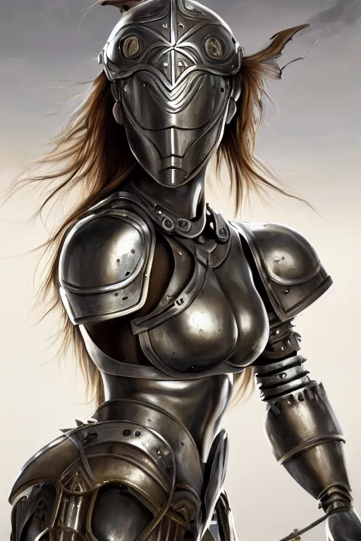 Image similar to a photorealistic painted portrait of an attractive young girl, partially clothed in metal-plated battle armor, olive skin, long dark hair, flawless skin, beautiful bone structure, symmetric facial features, perfect photorealistic eyes, natural physique, intricate, elegant, digital painting, concept art, finely detailed, beautifully illustrated, sharp focus, minimal artifacts, from Metal Gear, by Ruan Jia and Mandy Jurgens and Artgerm and William-Adolphe Bouguerea, in the style of Greg Rutkowski, trending on Artstation, award winning art