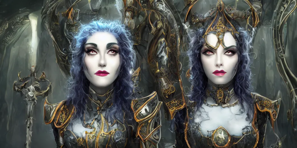 Prompt: minatory precipice cyber sisters of Moria, cyber embellishment, beautiful woman face, 8k resolution