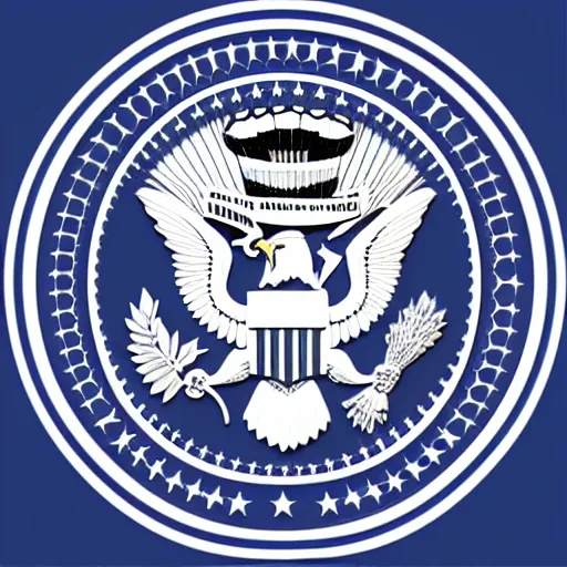 Prompt: wireframe 3 d presidential seal 4 d software