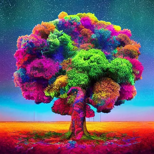 Prompt: a psychedalic tree