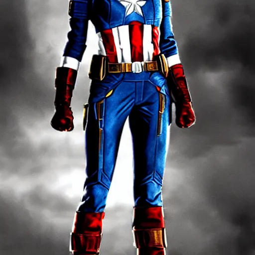 Image similar to Emma Stone as captain America