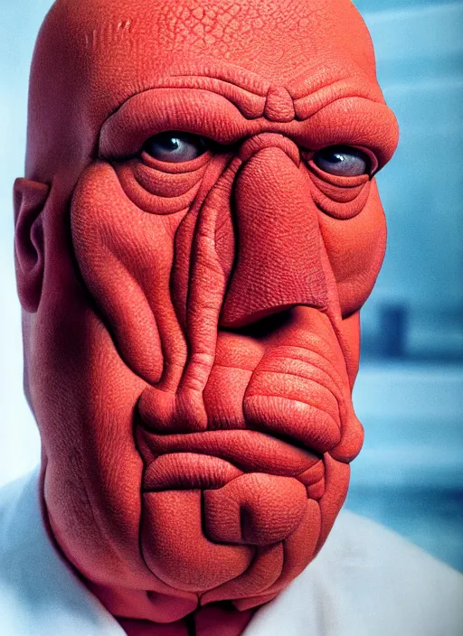 Image similar to 3 0 0 0 ( dr. john a. zoidberg ), portrait photography feroflex photorealistic studio lighting ektachrome detailed intricate face details, ultradetails, beautiful face, realistic shaded perfect face, extremely fine details