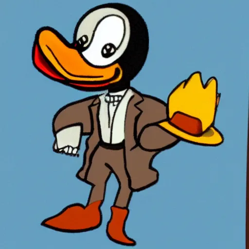 Prompt: anthropomorphic duck cowboy