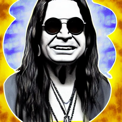 Image similar to a digital painting of ozzy osbourne as a humanoid duck