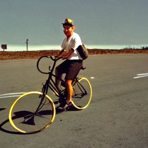 Prompt: a food delivery cyclist cycling around the rings of saturn, james gurney