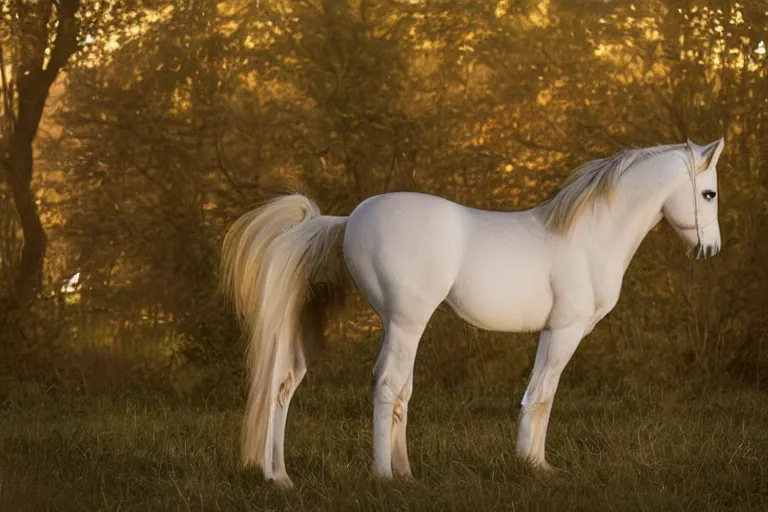 Prompt: Fluttershy equine, view from behind, pony facing away, professional photography and mood lighting, equine photo, sitting down, flowing mane and tail, relaxed expression