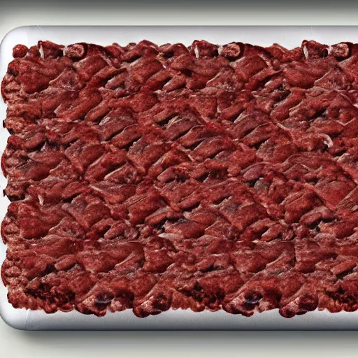 Image similar to a macbook made of ground beef, high quality photograph, ultra realistic, hyperrealism