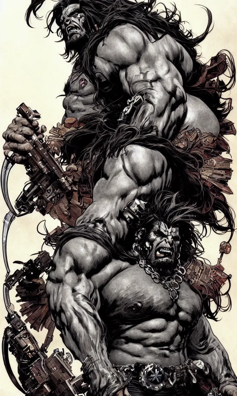 Image similar to giant lobo by simon bisley, photoshop, art by artgerm and greg rutkowski and alphonse mucha