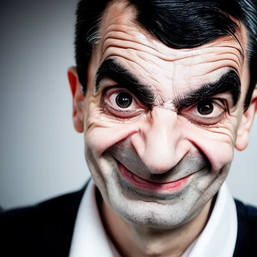 Image similar to A portrait mr bean teams up with a teenage mr bean, perfect faces, 50 mm, award winning photography