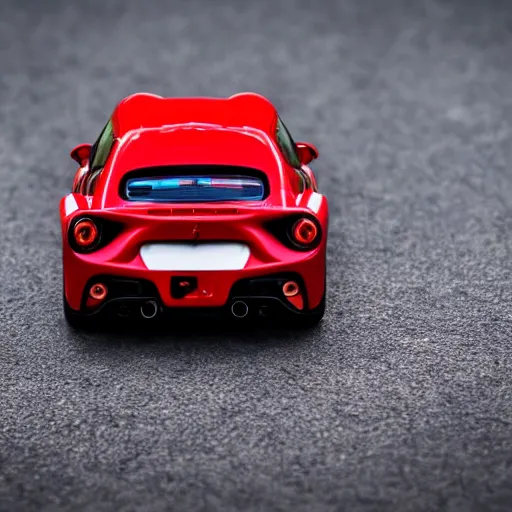 Image similar to micro machines, Ferrari 488, bokeh, macro photography