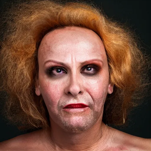 Prompt: portrait of a very ugly transgender woman