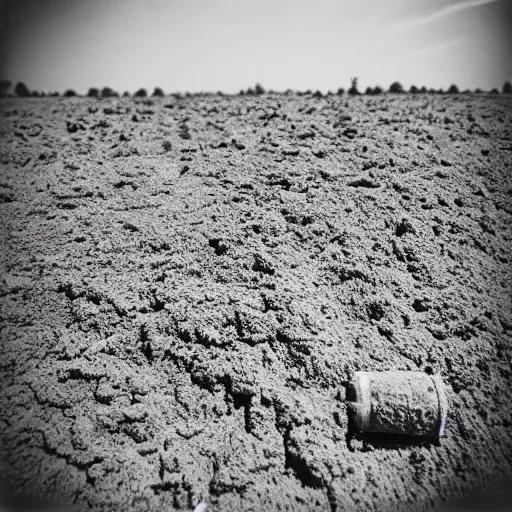 Image similar to a bright light covering the sky, dirt ground, dust, taken on a ww 2 camera, realistic.