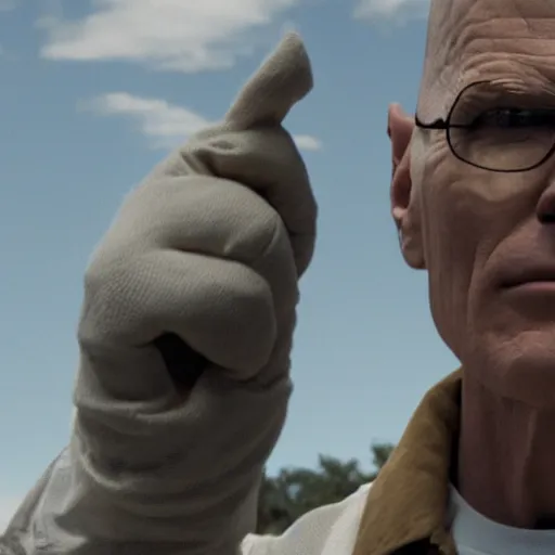 Prompt: Live Action Still of Jerma in Breaking Bad, real life, hyperrealistic, ultra realistic, realistic, highly detailed, epic, HD quality, 8k resolution, body and headshot, film still