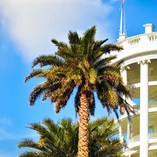 Image similar to palm tree on top of the white house