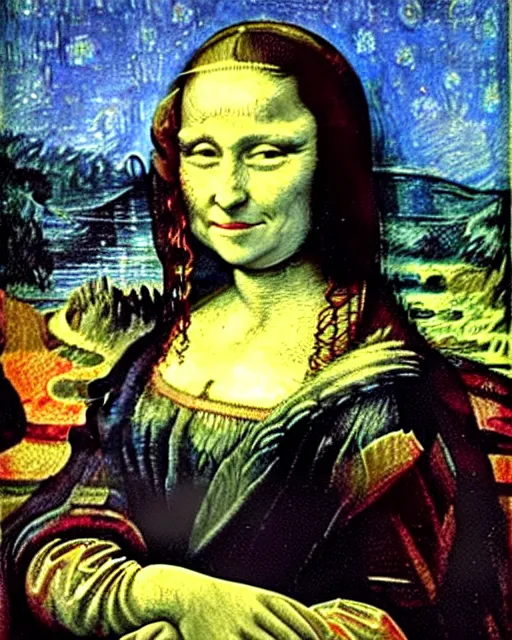 Image similar to van gogh mona lisa