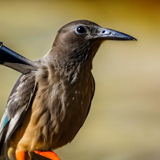 Image similar to photo of a bird holding a gun