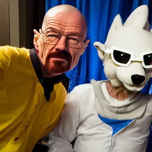 Prompt: walter white at a furcon