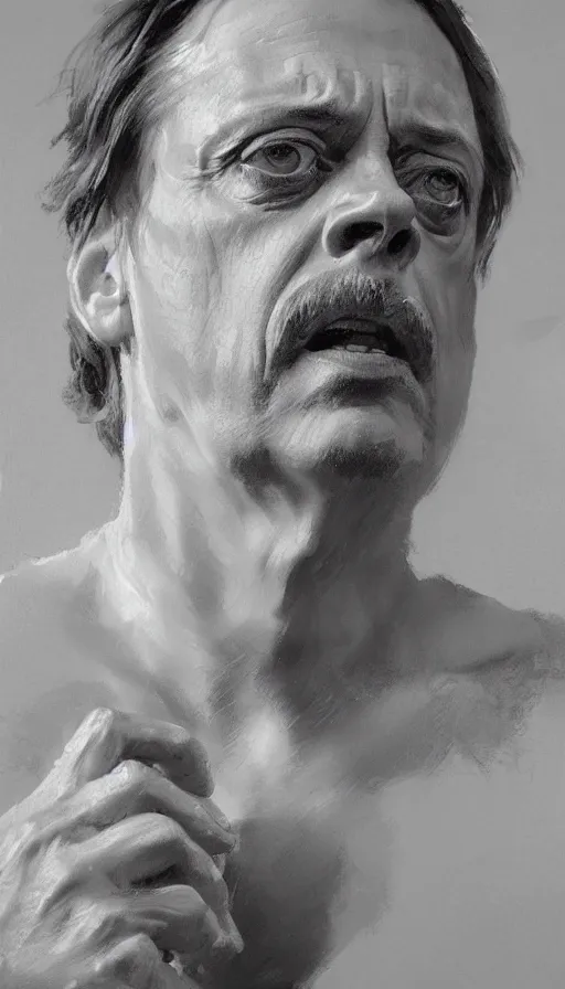 Image similar to an close up oil drawing of roman god emperor steve buscemi, renaissance painting, art by anders zorn, wonderful masterpiece by greg rutkowski, expressive brush strokes, beautiful cinematic light, american romanticism by greg manchess, jessica rossier fantasy art, concept art, official art, hd mod