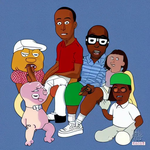 Image similar to tyler the creator in the style of family guy