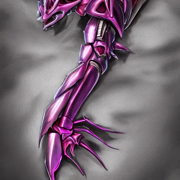 Image similar to very close up foot shot, hyperdetailed elegant beautiful stunning anthropomorphic mecha female dragon showing exquisite sharp dragon soles close to camera, laying on sand, detailed foot shit, sharp claws, sharp silver armor, fuchsia skin, dragon art, warframe destiny fanart, paw art, furry paws, furaffinity, deviantart, octane, ekasportal