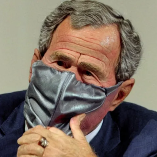 Image similar to george bush wearing tinfoil ski mask