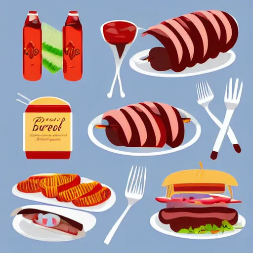 Image similar to barbeque vector art hyper realistic