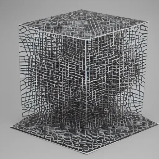 Image similar to Hypercube Expressed in Hilbert Space - The sculpture