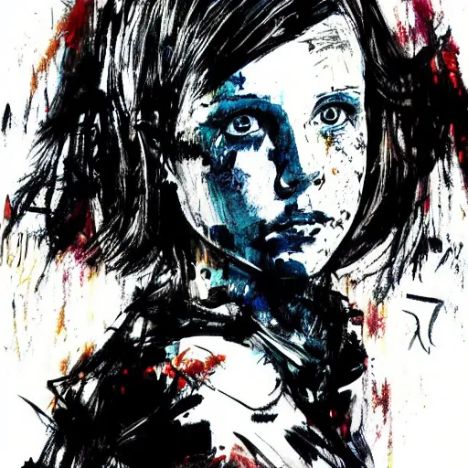 Image similar to Portrait of Millie Bobby Brown by Yoji Shinkawa