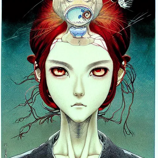 Image similar to prompt : portrait of fantasy painted in miyazaki color style drawn by katsuhiro otomo and takato yamamoto, inspired by fables, china doll face, smooth face feature, intricate oil painting, high detail, sharp high detail, manga and anime 2 0 0 0