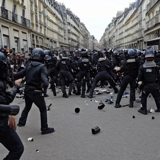 Image similar to violent riot in Paris