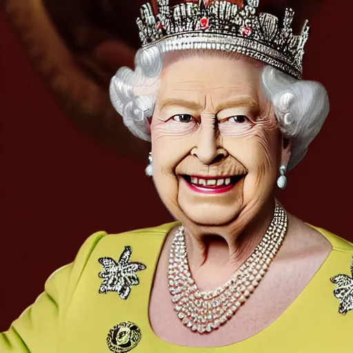 Prompt: The Queen of England, portrait, Dubnitskiy photo