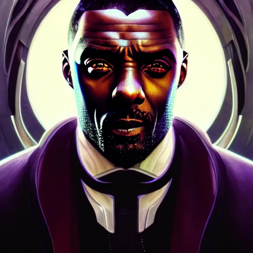 Prompt: portrait painting of a cyberpunk elven corporate boss idris elba, ultra realistic, concept art, intricate details, eerie, highly detailed, photorealistic, octane render, 8 k, unreal engine. art by artgerm and greg rutkowski and charlie bowater and magali villeneuve and alphonse mucha