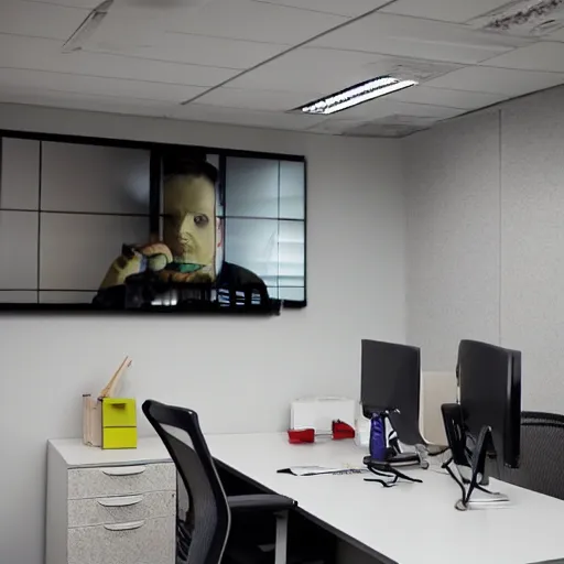 Image similar to scary office with a security camera on the wall