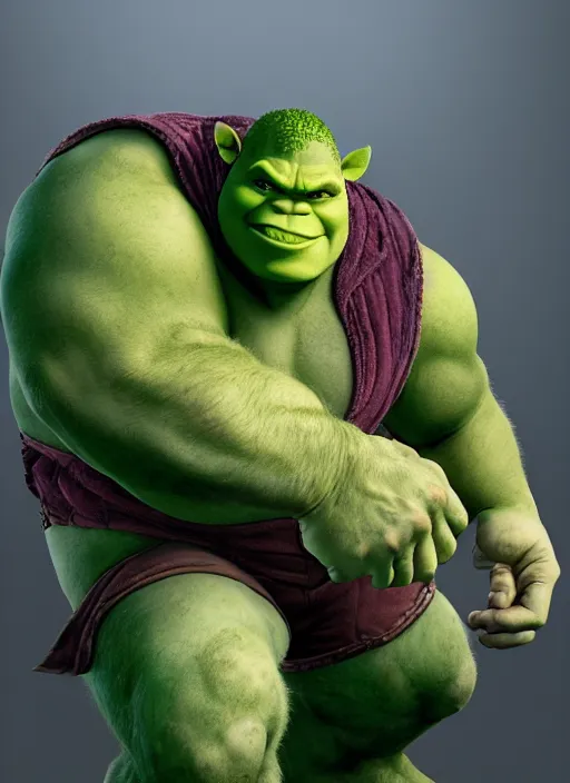 Prompt: portrait of shrek as hulk, naturel, hyper detailed, digital art, trending in artstation, cinematic lighting, studio quality, smooth render, unreal engine 5 rendered, octane rendered, art style by klimt and nixeu and ian sprigger and wlop and krenz cushart.