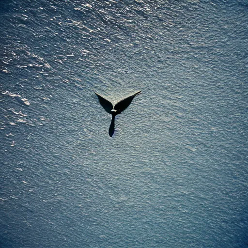 Prompt: aerial expired kodak portra film photograph of flying creature casting shadows over the artic coast