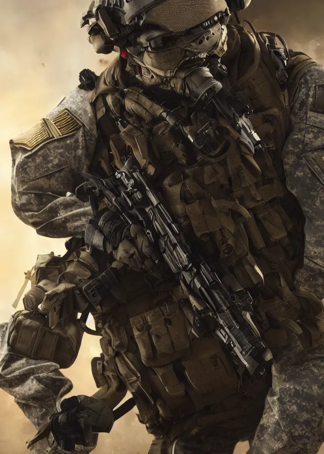Image similar to special forces soldier in a acronym suit, character concept art, hyperrealistic, aaron beck concept, call of duty, battlefield, octane render, photo realistic