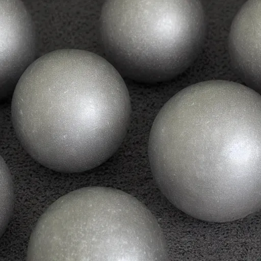 Image similar to scp-225 unstoppable and immovable grey metallic spheres