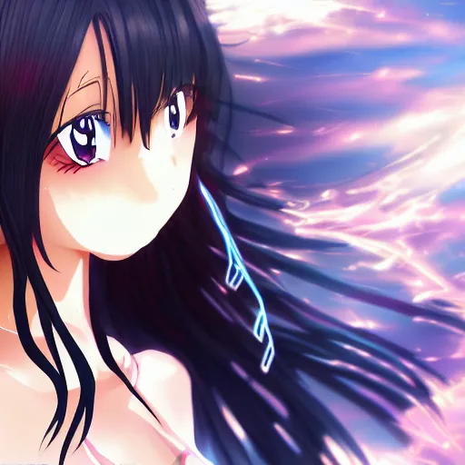 Image similar to Anime girl, HD anime, cinematic lighting, trending on Pixiv, wallpaper,